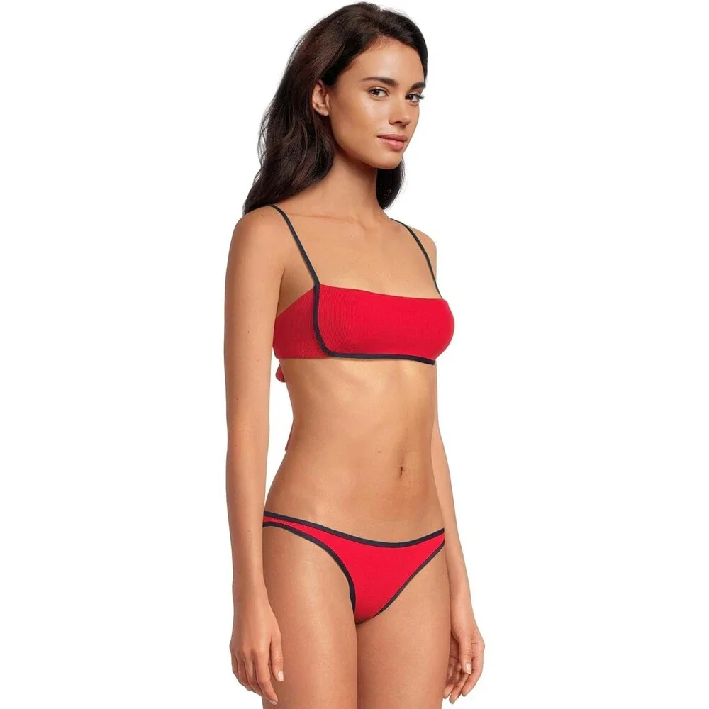 L*Space Hazel Bikini Top Women's Small Flame Midnight Stretch Swimwear TLW732